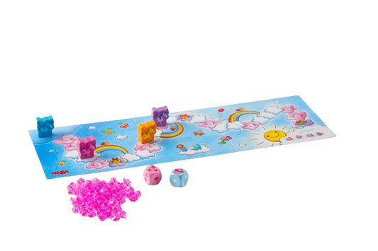 ハバ社（ドイツ）の雲の上のユニコーン。サイコロを振って進む子ども向けボードゲーム。